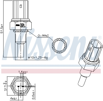 Senzor,temperatura lichid de racire 207066 NISSENS