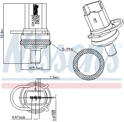 Senzor,temperatura lichid de racire 207069 NISSENS