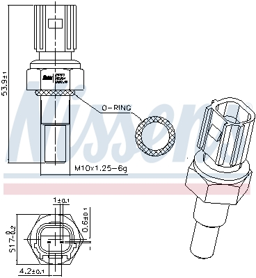 Senzor,temperatura lichid de racire 207071 NISSENS