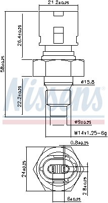 Senzor,temperatura lichid de racire 207075 NISSENS
