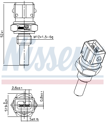 Senzor,temperatura lichid de racire 207076 NISSENS