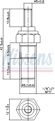 Senzor,temperatura lichid de racire 207077 NISSENS