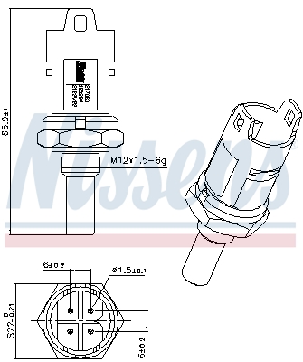 Senzor,temperatura lichid de racire 207080 NISSENS