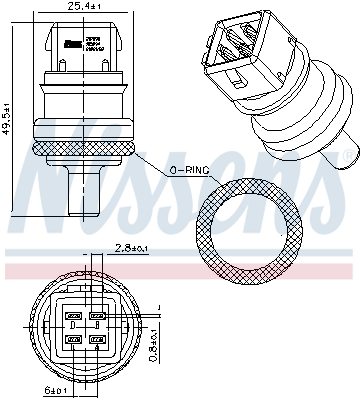 Senzor,temperatura lichid de racire 207090 NISSENS