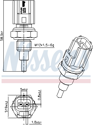 Senzor,temperatura lichid de racire 207098 NISSENS