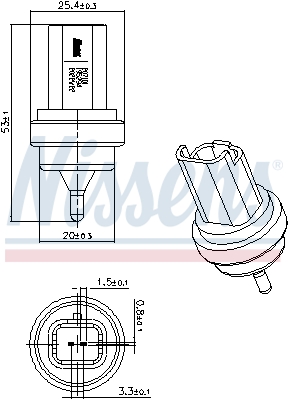 Senzor,temperatura lichid de racire 207101 NISSENS