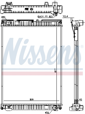 Radiator, racire motor 628763 NISSENS