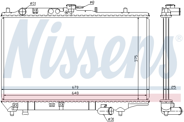 Radiator, racire motor 63390 NISSENS