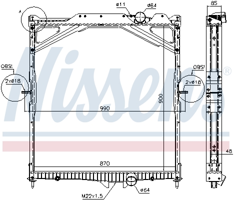 Radiator, racire motor 65467A NISSENS