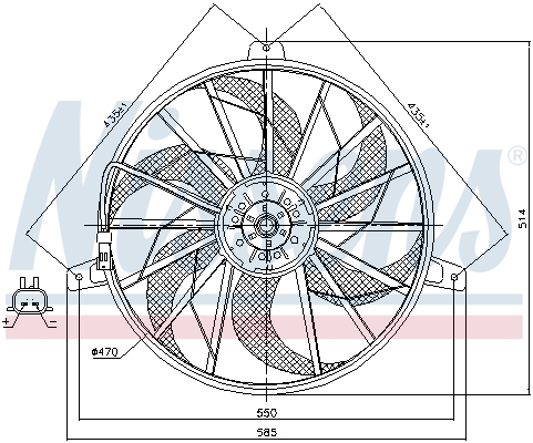 Ventilator, radiator 85512 NISSENS