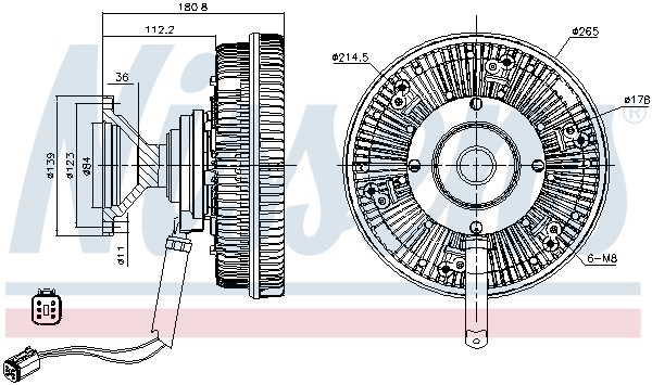 Cupla, ventilator radiator 86165 NISSENS