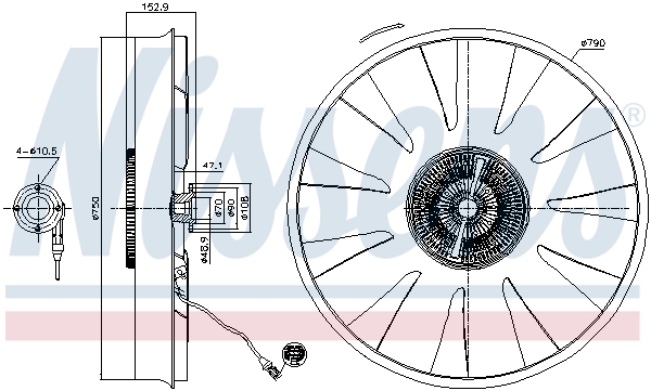 Cupla, ventilator radiator 86215 NISSENS