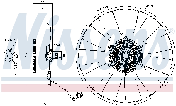 Cupla, ventilator radiator 86216 NISSENS