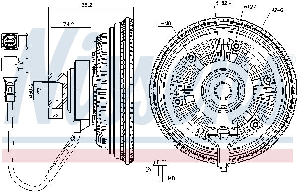 Cupla, ventilator radiator 86237 NISSENS