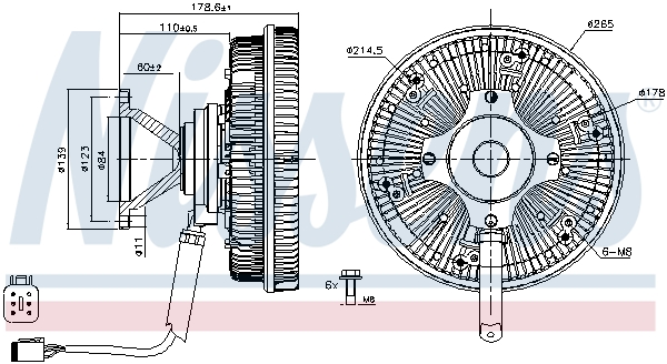Cupla, ventilator radiator 86239 NISSENS