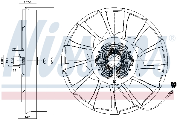 Cupla, ventilator radiator 86240 NISSENS