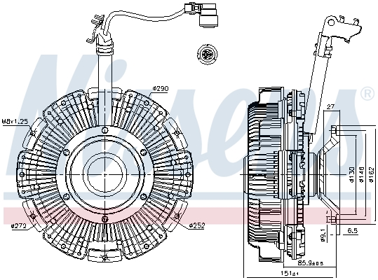 Cupla, ventilator radiator 86241 NISSENS
