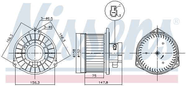 Ventilator, habitaclu 87531 NISSENS