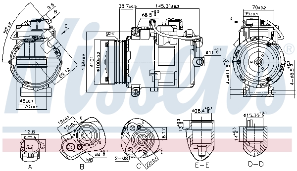 Compresor, climatizare 890012 NISSENS