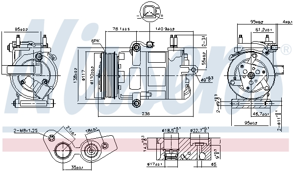 Compresor, climatizare 890217 NISSENS