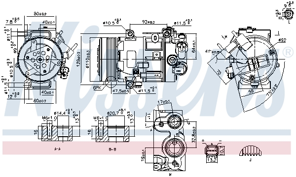 Compresor, climatizare 890420 NISSENS