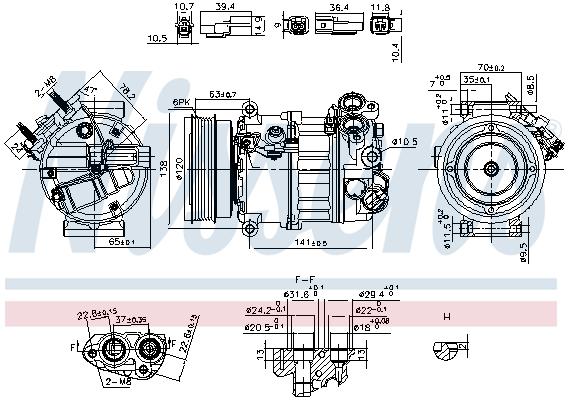 Compresor, climatizare 890593 NISSENS