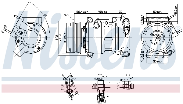 Compresor, climatizare 890599 NISSENS