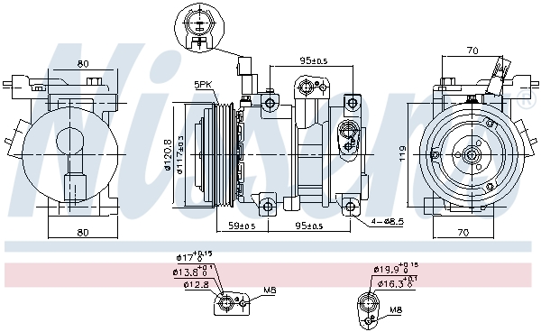 Compresor, climatizare 890683 NISSENS