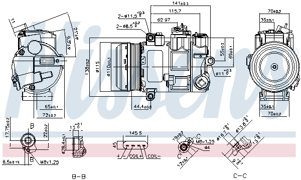 Compresor, climatizare 890696 NISSENS