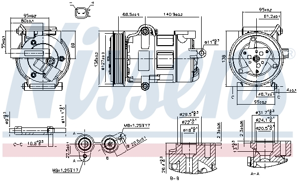 Compresor, climatizare 890698 NISSENS