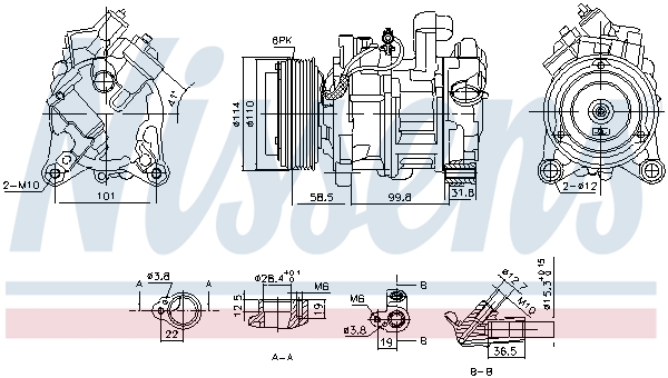 Compresor, climatizare 890746 NISSENS