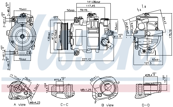 Compresor, climatizare 890757 NISSENS