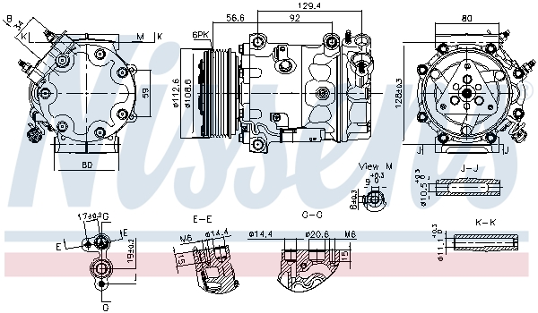 Compresor, climatizare 890780 NISSENS