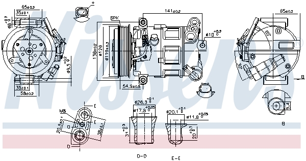 Compresor, climatizare 890801 NISSENS