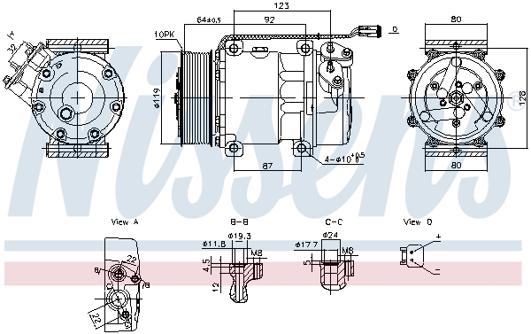 Compresor, climatizare 890945 NISSENS