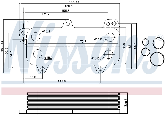 Radiator ulei, ulei motor 90684 NISSENS