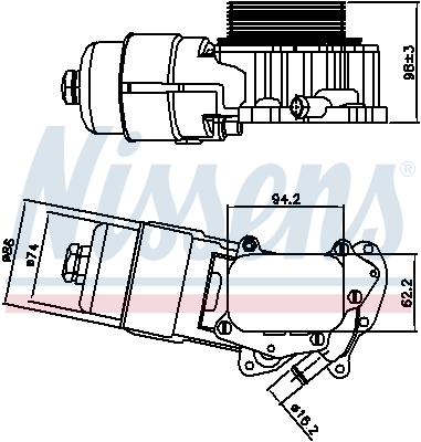 Radiator ulei, ulei motor 90703 NISSENS