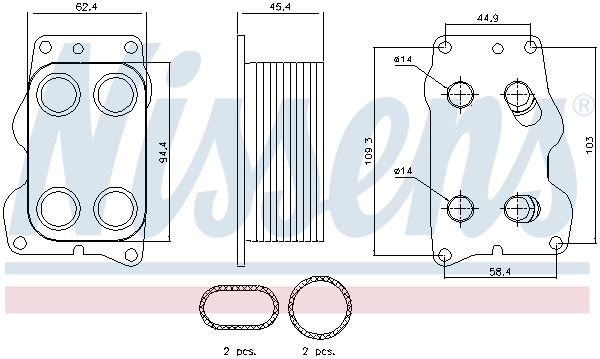 Radiator ulei, ulei motor 90740 NISSENS