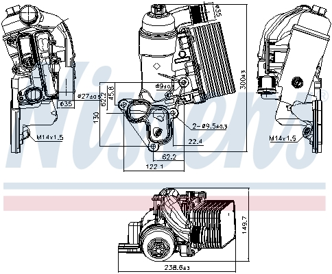 Radiator ulei, ulei motor 90953 NISSENS