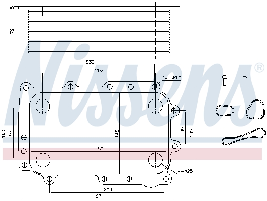 Radiator ulei, ulei motor 91305 NISSENS