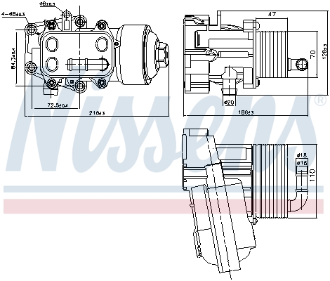 Radiator ulei, ulei motor 91315 NISSENS