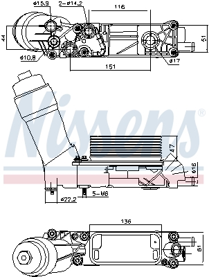 Radiator ulei, ulei motor 91335 NISSENS