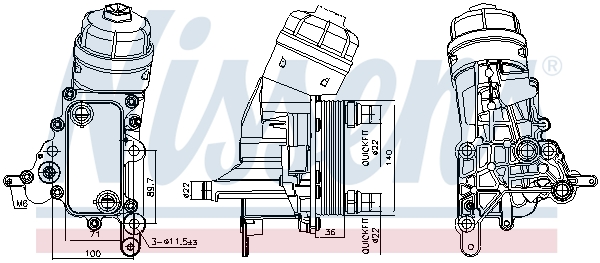 Radiator ulei, ulei motor 91343 NISSENS