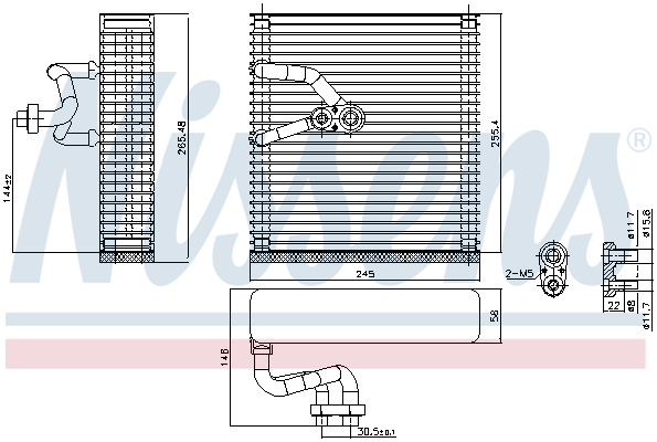 Evaporator,aer conditionat 92384 NISSENS