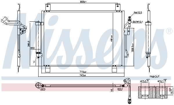 Condensator, climatizare 940836 NISSENS