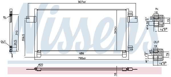 Condensator, climatizare 941259 NISSENS