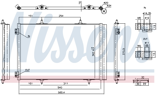 Condensator, climatizare 941276 NISSENS