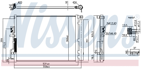 Condensator, climatizare 941290 NISSENS