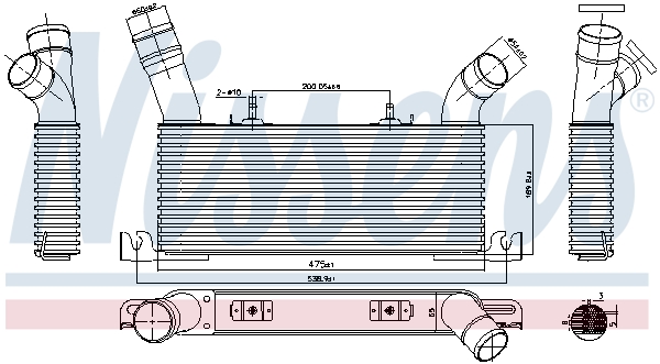 Intercooler, compresor 961006 NISSENS