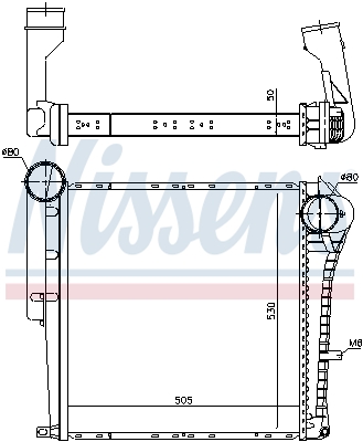 Intercooler, compresor 961153 NISSENS